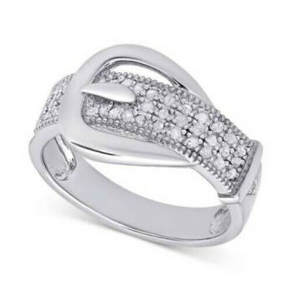 Victoria Townsend Diamond Buckle Ring Size 7